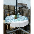thumbnail image 2 of Outdoor Tablecloth with Umbrella Hole & Zipper, Teal Blue Eucalyptus Leaves Round Tablecloth 60 Inch, Spring Summer Botanical Floral Patio Table Cover Waterproof Table Cloth for Picnic/Party, 2 of 6