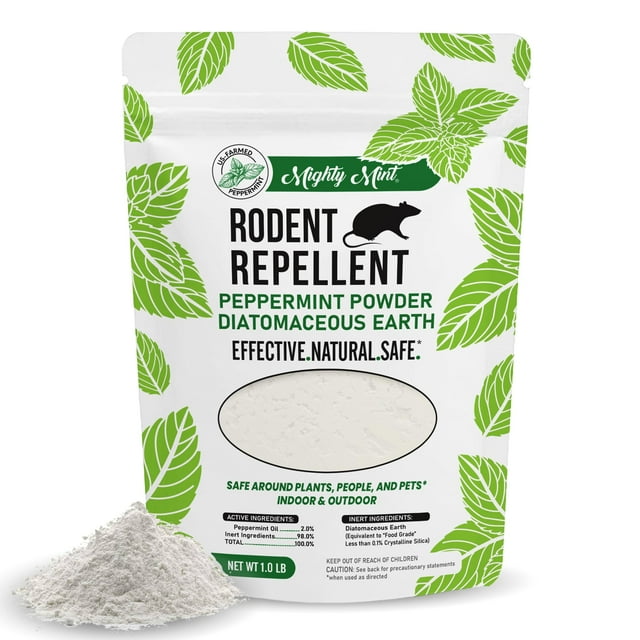 Repelente de roedores Mighty Mint con tierra de diatomeas 454 g