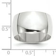 thumbnail image 3 of 10K White Gold 12mm Half Round Band Ring Size 6, 3 of 7