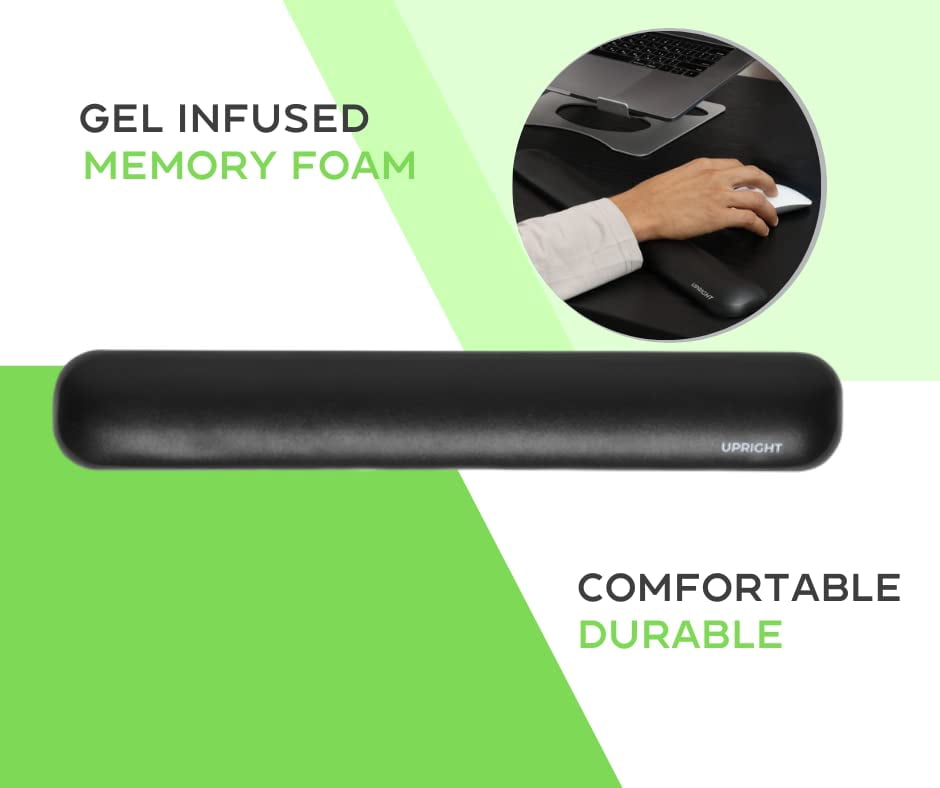 Upright GO Ergonomic Wrist Rest | Gel Memory Foam & Non-Slip for Keyboard