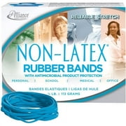 Alliance Rubber 42339 Non-Latex Rubber Bands with Antimicrobial Protection - Size #33 1/4 lb. box contains approx. 180 bands - 3 1/2" x 1/8" - Cyan blue
