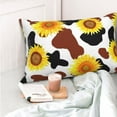 thumbnail image 6 of Kll Sunflower Cow Pillow Covers Envelope Closure,Super Soft And Cozy Fuzzy Fleece Pillow Case Cover 20"X30", 6 of 9