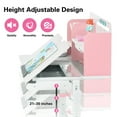thumbnail image 4 of 39" Wide Adjustable Height Kids Desk Study Child Table with Tilting Desktop, Steel Frame, Drawer, Bookshelf Hutch (Pink), 4 of 9