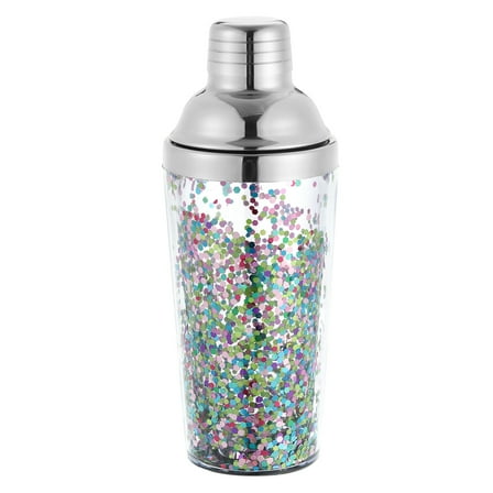 Uxcell 16OZ(450ml) Plastic Cocktail Shaker With Strainer, Stainless Steel Top for Bar Party Home Multicolor