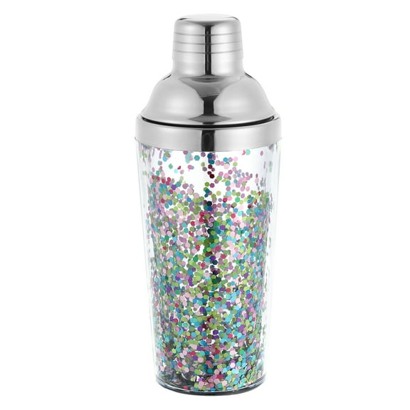 Uxcell 16OZ(450ml) Plastic Cocktail Shaker With Strainer, Stainless Steel Top for Bar Party Home Multicolor