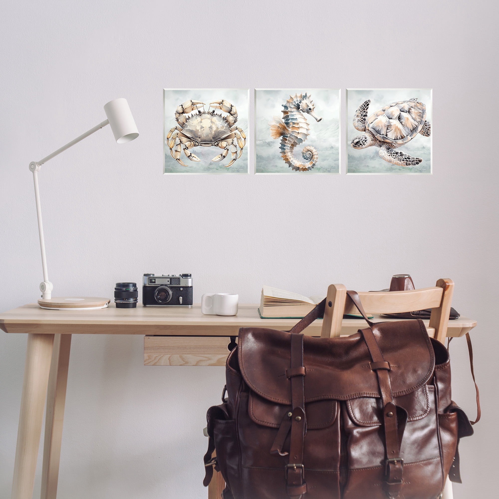 Stupell Industries Traditional Marine Life Animals & Insects Painting Unframed Art Print Wall Art, 12 x 12, Set of 3