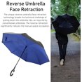 thumbnail image 2 of VEEKI Innovative Inverted Reverse Umbrella, Long Handle Traight Pole Umbrella with C Shaped Handle Rust Proof Upside Down Umbrellas for Outdoor24059975, 2 of 5