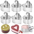 thumbnail image 1 of SUNSK Anillos de mousse Anillo de pastel Anillos de postre pequeños Anillo de hornear Molde de pastel de acero inoxidable Anillos de comedor Molde de postre con empujador 6 piezas (redondo y corazón), 1 of 8