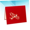 thumbnail image 3 of VERDANVERSE 1Set Airplane Pop Up Card Red Creative Greeting for Classmates Graduation, 3 of 8