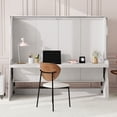 thumbnail image 3 of Euroco Wood Full Size Murphy Bed with Desk, Cabinet Bed with Shelves, Antique White, 3 of 10