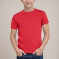 thumbnail image 2 of NIEWTR Baby Toddler Solid Color Short Sleeve T-Shirts for Boys Boys Summer Basic Cotton Crewneck Tee Shirt Tops（Red,6-7 Years), 2 of 7