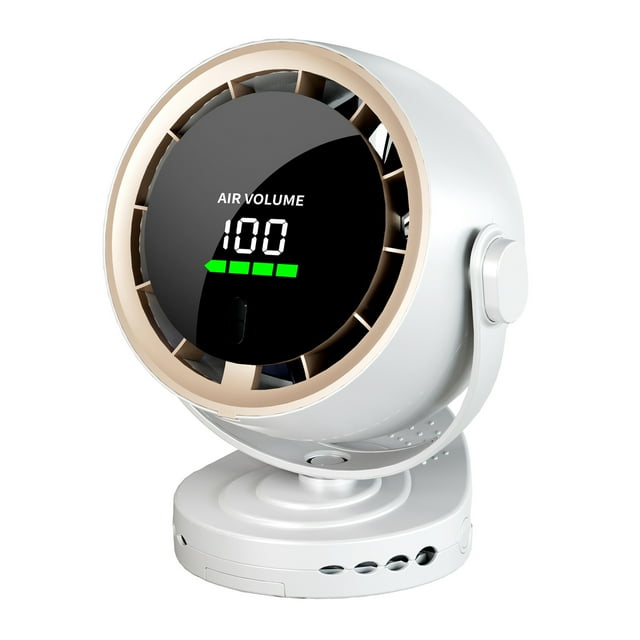 Cateissary Mini ventilador recargable portátil ajustable niebla fácil de limpiar inteligente pantalla LED ventilador eléctrico Electrodomésticos blanco Batería de 4000 mAh