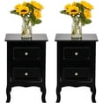 thumbnail image 3 of HLL Black Nightstand Set of 2, Nightstands with 2 Drawers, Bed Side Table/Night Stand, Small Nightstand for Bedroom, Small Spaces, College Dorm, Kids’ Room, Living Room, Wood, 16W x 12D x 24H, 3 of 9