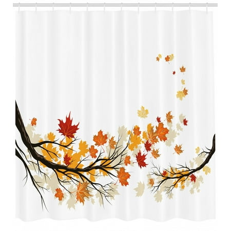 Fall Decorations Shower Curtain Swirling Bended Fall Branches