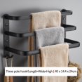thumbnail image 2 of Youkk Rustproof Towel Bar Shower Towel Rack Kitchen Bathroom 3 Layer 40cm Regular 1Set, 2 of 6
