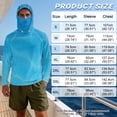 thumbnail image 6 of SEANATIVE Sun Protection Fishing Hoodie for Men, Long Sleeve Hooded Full Coverage Fishing Shirt Workout Camping Running Hooded Top with Mesh Face Mask, M, Abstract Stripes Pattern Blue, 6 of 7