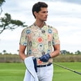 thumbnail image 3 of Polo Shirts for Men, Postmark Pattern Christmas Cuteness Casual Mens Polo Shirts Short Sleeve Button Down Classic Mens Golf Polo Shirts, 3 of 7