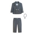 thumbnail image 2 of Hiijoy Toddler Boys Formal Suit Blazer Trousers Birthday Party Tuxedo Outfits, Sizes 3-4T, 2 of 5