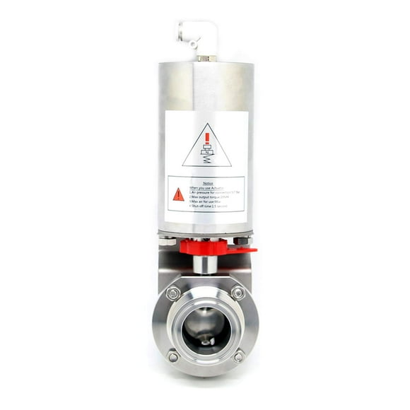 QiiMii 2" Sanitary SS304 Tri Clamp Pneumatic Actuator Butterfly Valve Single-Acting Stainless Steel Actuator Butterfly Valve air to Open