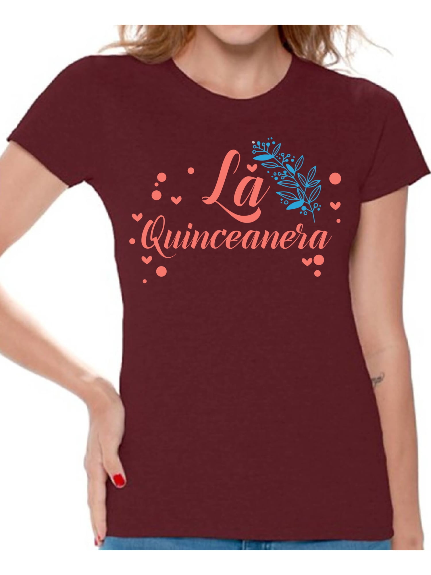 Awkward Styles La Quinceanera T Shirt for Ladies Quince Anos Shirts for  Girls Birthday Girl Shirt Birthday Gifts for Teens I am 15 T-Shirt for Her  Quinceanera Party Clothing Pink Print Teen