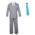 thumbnail image 2 of 6pc Baby Toddler Boy Teen Formal Party Medium Gray Suit w/ Satin Necktie Sm-20, 2 of 3