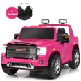 thumbnail image 4 of Gymax 12V Licensed GMC Kids Ride On Car 2-Seater Truck w/ Remote Control Pink, 4 of 9