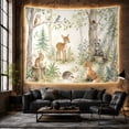 thumbnail image 6 of Young Deer with Woodland Animals in Forest, Peaceful Watercolor for Kids, Nursery Wall Art Decor, Birthday Gift Tapestry Wall Hanging for Nursery and Bedroom, 6 of 7