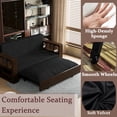 thumbnail image 6 of 3-in-1 Convertible Sleeper Sofa Bed,Modern Velvet Loveseat Couch with Pull Out Bed,Small Loveseat Futon Sofa Bed with Convertible Office Desk,Black, 6 of 9