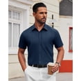 thumbnail image 2 of Camisa de vestir de manga corta para hombre Alimens & Gentle, color azul marino, 2 of 4