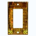 thumbnail image 5 of Metal Light Switch Plate Cover Elegant Golden Brown Letter Frame Damask DAM070, 5 of 13