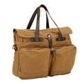 thumbnail image 2 of fenteer men\'s waterproof canvas briefcase - casual and stylish large capacity file bag Khaki, 2 of 8