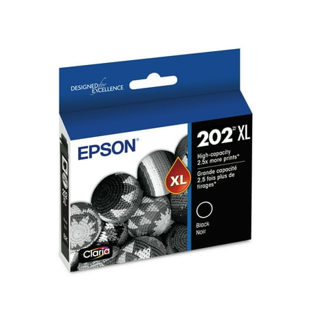 EPSON 202 Claria Ink High Capacity Black Cartridge (T202XL120-S) Works with WorkForce WF-2860, Expression XP-5100