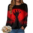thumbnail image 5 of Duqingm Halloween Shirts for Women 2026 Novelty Funny Print Gothic Tshirts Long Sleeve Crewneck Tops,M, 5 of 7