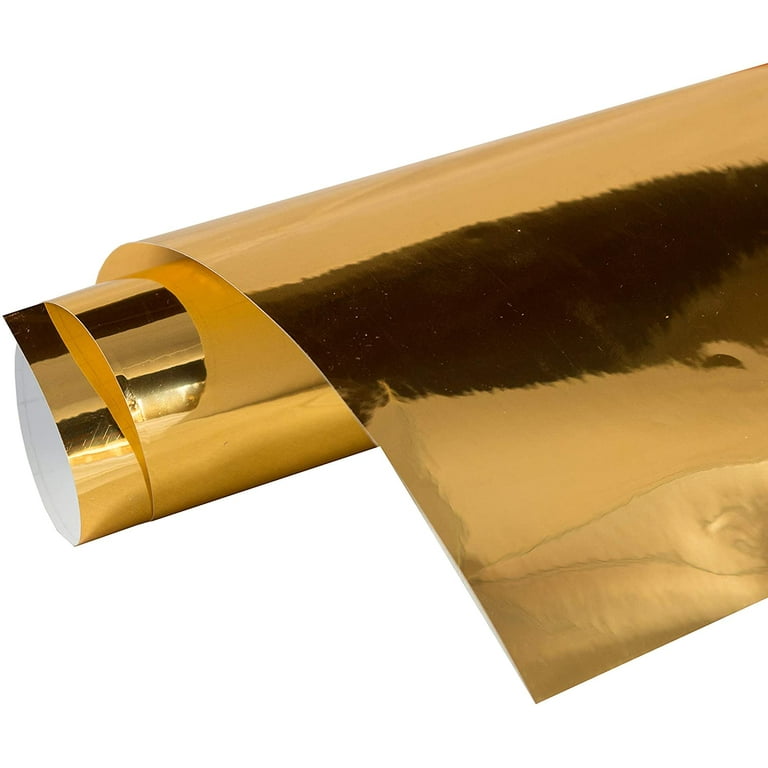 24 x 20 ft Roll of Gold(chrome Mirror) Repositionable Adhesive-Backed Vinyl for Craft Cutters, Punches and Vinyl Sign Cutters
