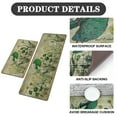 thumbnail image 5 of Kitchen Mats for Floor Set of 2, Elegant Waterlily Design Non-Slip Kitchen Anti Fatigue Rugs Washable, 17"x47" + 17"x29", Green, 5 of 7