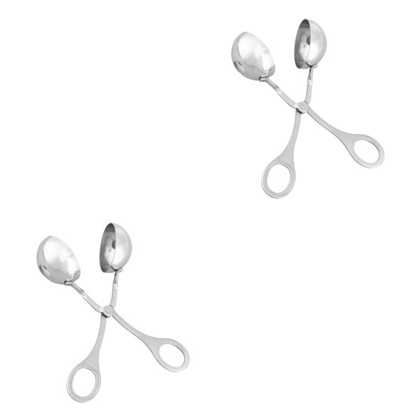 LOLIPPYY Meatball Mold Plated Silver Premium Stainless Steel Kitchen Gadget 2Pcs