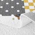thumbnail image 5 of Manfei Patchwork Dachshund Quilt King, Paw Dot Checkered King Coverlet Set, Green White, 3pcs, 1 Bedspread and 2 Pillowcases, 5 of 7