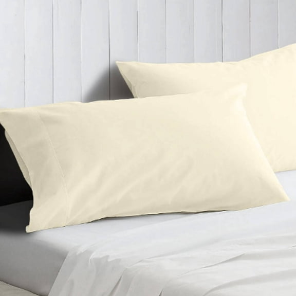AUQ Pillow Covers,100% Cotton Material Queen Size Pillows,Simple Design Pillows,Off White