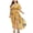 Yellow, variant on Bidobibo Womens Summer Plus Size Maxi Dresses Casual Loose Boho Floral Print High Low Split Dresses V-Neck Short Sleeve High Waist Flowy Beach Dress Travel Sundress