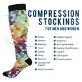 thumbnail image 2 of FORMRS Womens Knee High Socks Casual Long Thick Travel Daily Wear, 1 Pair, Green Colorful Circles, 2 of 6