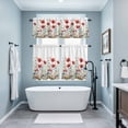 thumbnail image 3 of Red Poppy Flower Kitchen Curtains Sets for Windows 24 Inch Length, Blue Blooms Floral Country Boho Daisy Rod Pocket Window Treatments Tier Curtains and Valances Set for Bedroom/Bathroom, 3 of 8