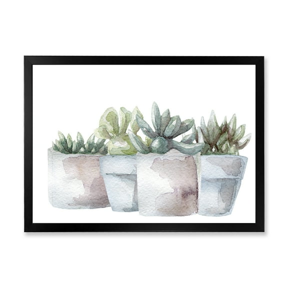 Designart 'Succulent and Cactus House Plants III' Farmhouse Framed Art Print