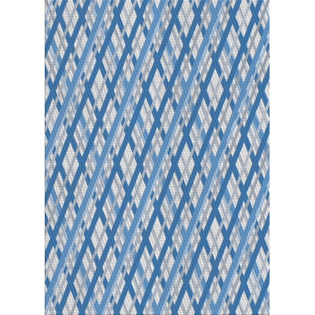 Ahgly Tapis Rectangulaire Lavable en Machine Intérieur Transitionnel Bleu Corail, 5 Pieds x 7 Pieds