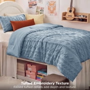 U Bedsure U by Bedsure Tufted Boho Comforter Set Twin, Citadel Blue, 2 Pieces Farmhouse Shabby Chic… — $35.09 (41% off)