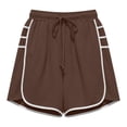thumbnail image 6 of Qgtaibl Womens Drawstring Cotton Athletic Shorts Elastic High Waist Dolphin Shorts with Pockets Casual Loose Fit Lightweight Workout Shorts for Summer Running Training Gym Coffee S, 6 of 8