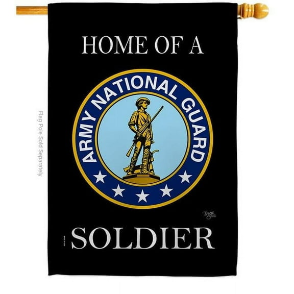 Breeze Decor H108468-BO Home of National Guard Soldier House Flag Armed Forces Army 28 x 40 in. Double-Sided Decorative Vertical Flags for Decoration Banner Garden Yard Gift
