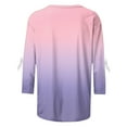 thumbnail image 4 of Womens Fall Clothes with Bows, 3/4 Sleeve Shirts for Women Fashion Loose Fit Ombre Tie Dye Crewneck T-Shirts, 4 of 5