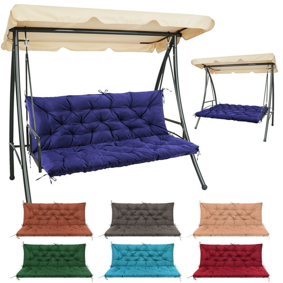 Swing Chair Cushion Matalde Garden Bench Cushion Waterproof Replacement Swing Cushion, Navy Blue 150cm*100cm