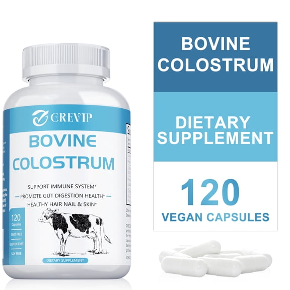 Bovine Colostrum 1000mg - Probiotic, Omega-3 - Immune System Support, Gut Health - 120 Capsules