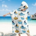 thumbnail image 4 of Summer Toddler Hooded Beach Towel Coverup Cape Kids Cotton Soft Quick Dry Absorbent Use for Swim Pool Bath Poncho Towels for 2 to 6 Years Old Children Size 23.6x 23.6 inch, 4 of 5